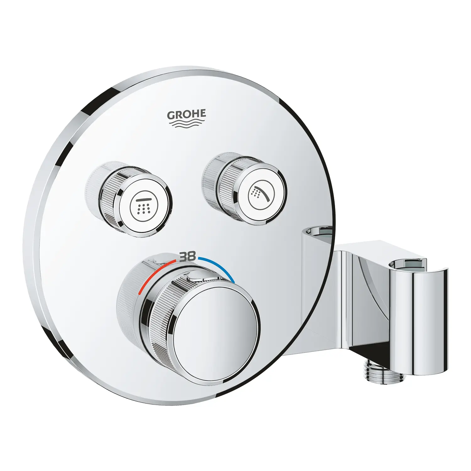 Grohe Grohtherm SmartControl - termostata dušas maisītājs - zemapmetuma ar 2 noslēgvārstiem un dušas turētāju, hromēts 29120000