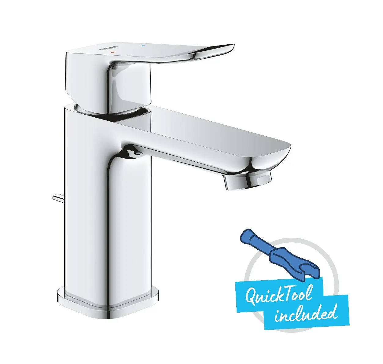Grohe Dice - izlietnes maisītājs ar noteces vārstu, hroms 1018560000
