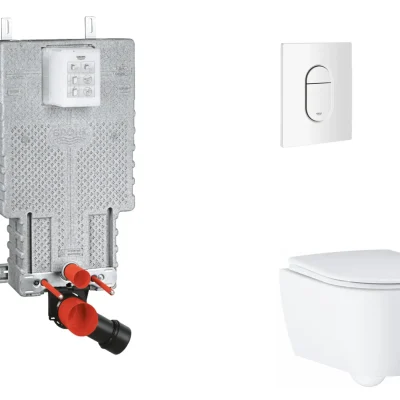 Grohe Uniset - komplekts priekšsienas elements, WC ar SoftClose sēdekli un Arena Cosmopolitan vadības plati, Alpu balts SANI15BB3114