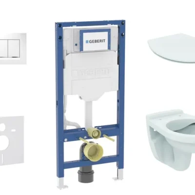 Geberit Duofix - komplekts priekšsienas elements, Alpha WC ar Softclose sēdekli un Sigma20 vadības plati, balts/hroms SANI11CD3104