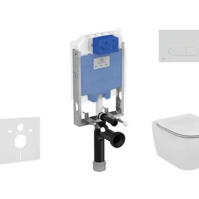 Ideal Standard ProSys - komplekts - priekšsienas elements, tualete un WC sēdeklis Tesi, vadības plate Oleas M1, Rimless, SoftClose, balts ProSys80M SP82
