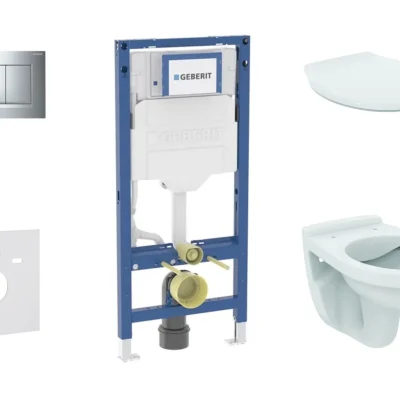Geberit Duofix - komplekts priekšsienas elements, Alpha-WC ar sēdekli un Sigma20 vadības plati, hroms SANI11CD1129