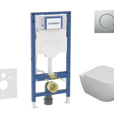 Geberit Duofix - komplekts ar priekšsienas elementu, WC Oudee ar SoftClose sēdekli un Sigma01 vadības plati, hroms matēts lakots SANI11CA1103B