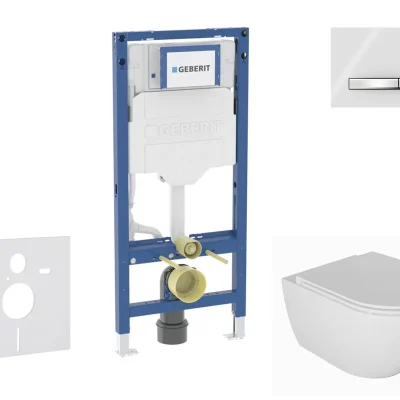 Geberit Duofix - komplekts priekšsienas elements, WC Oudee ar Softclose sēdekli un Sigma50 vadības plati, hroms/alpīnbalts SANI11CA3134B