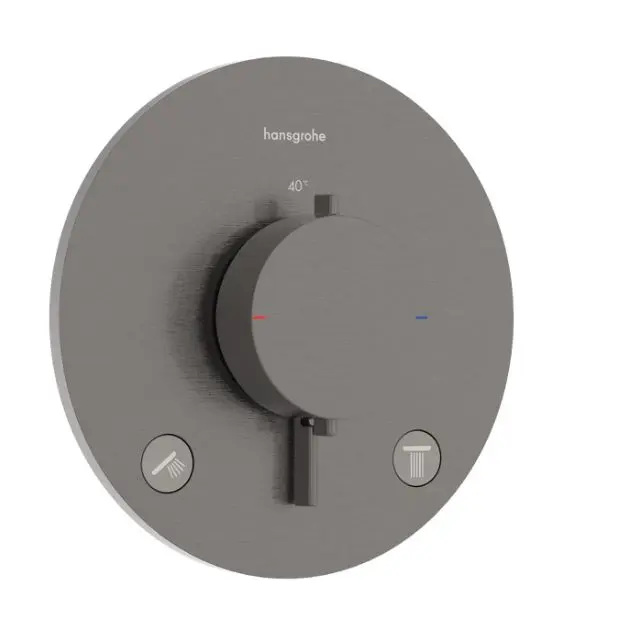 Hansgrohe Ecostat Comfort S - zemapmetuma termostata maisītājs 2 patērētājiem, hroms melni birstēts 33715340