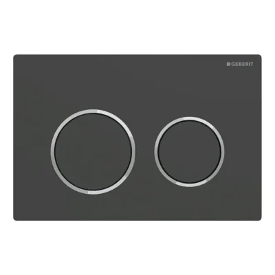 Geberit Omega20 - vadības plate, matēti melns/hroms spīdīgs 115.085.14.1