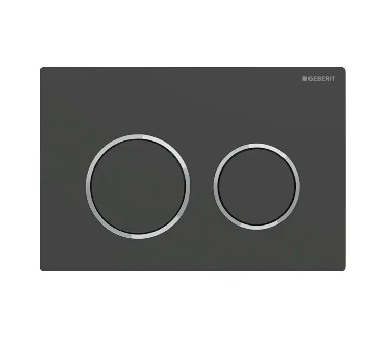 Geberit Omega20 - vadības plate, matēti melns/hroms spīdīgs 115.085.14.1
