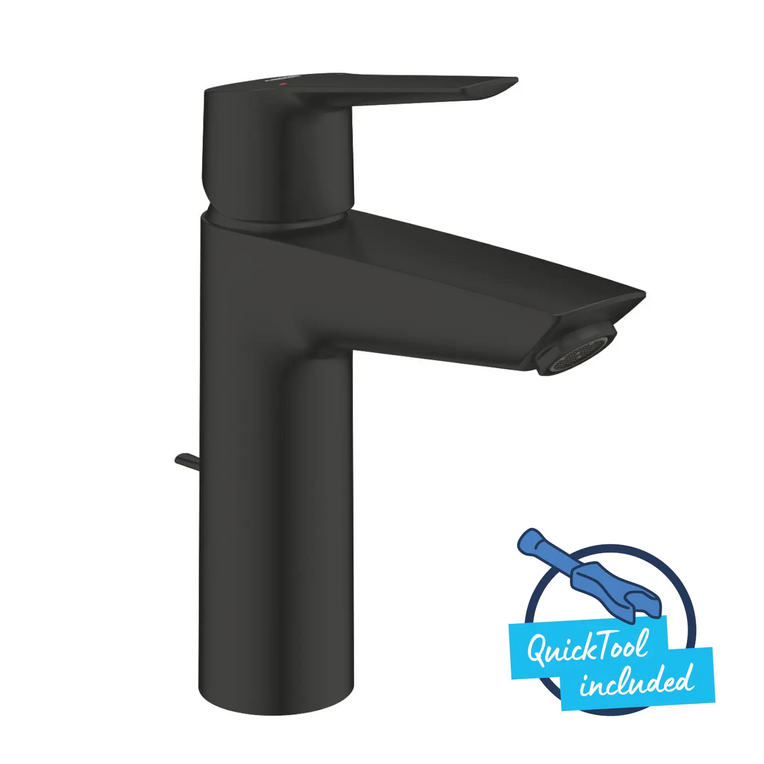 Grohe QuickFix Start - izlietnes maisītājs ar noteci, matēti melns 234552432