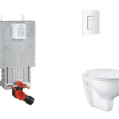 Grohe Uniset - komplekts priekšsienas elements, WC ar SoftClose sēdekli un Skate Cosmopolitan vadības plati, Alpu balts SANI15BB3101