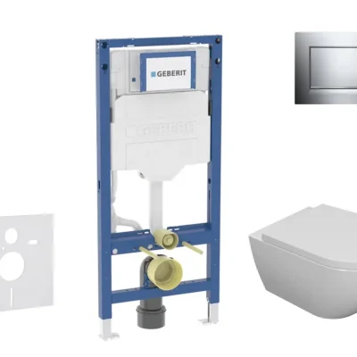 Geberit Duofix - priekšsienas elementa komplekts, Oudee WC ar Softclose sēdekli un Sigma20 vadības plāksni, hroms SANI11CA1101B