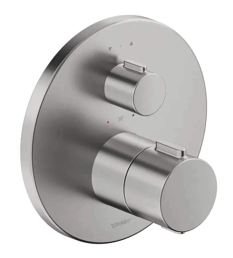 Duravit - zemapmetuma termostata maisītājs, 2 patērētājiem, matēts nerūsējošais tērauds TH4200014070