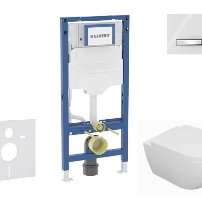 Geberit Duofix - komplekts priekšsienas elements, WC Oudee ar Softclose sēdekli un Sigma50 vadības plati, hroms/alpīnbalts SANI11CA3126B
