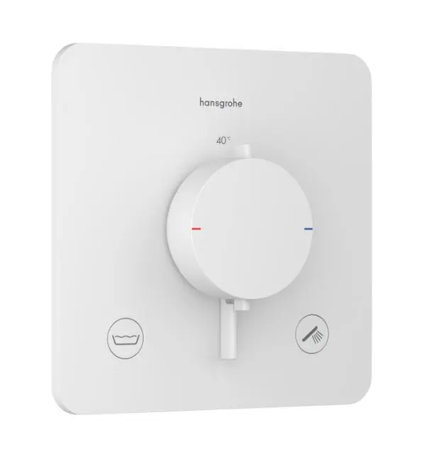 Hansgrohe Ecostat Comfort Q - zemapmetuma termostata maisītājs, 2 patērētājiem, matēti balts 33717700