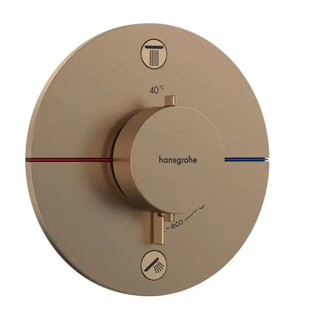 Hansgrohe ShowerSelect Comfort - zemapmetuma termostata maisītājs, 2 patērētājiem, birstēta bronza 15554140