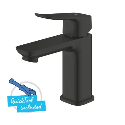 Grohe Dice - izlietnes maisītājs ar Push-Open noteces komplektu, aukstā starta funkcija, melns matēts 1018612430