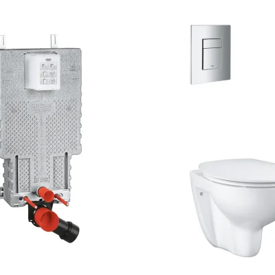 Grohe Uniset - komplekts priekšsienas elements, WC ar Softclose sēdekli un Skate Cosmopolitan vadības plati, hroms SANI15BB2101