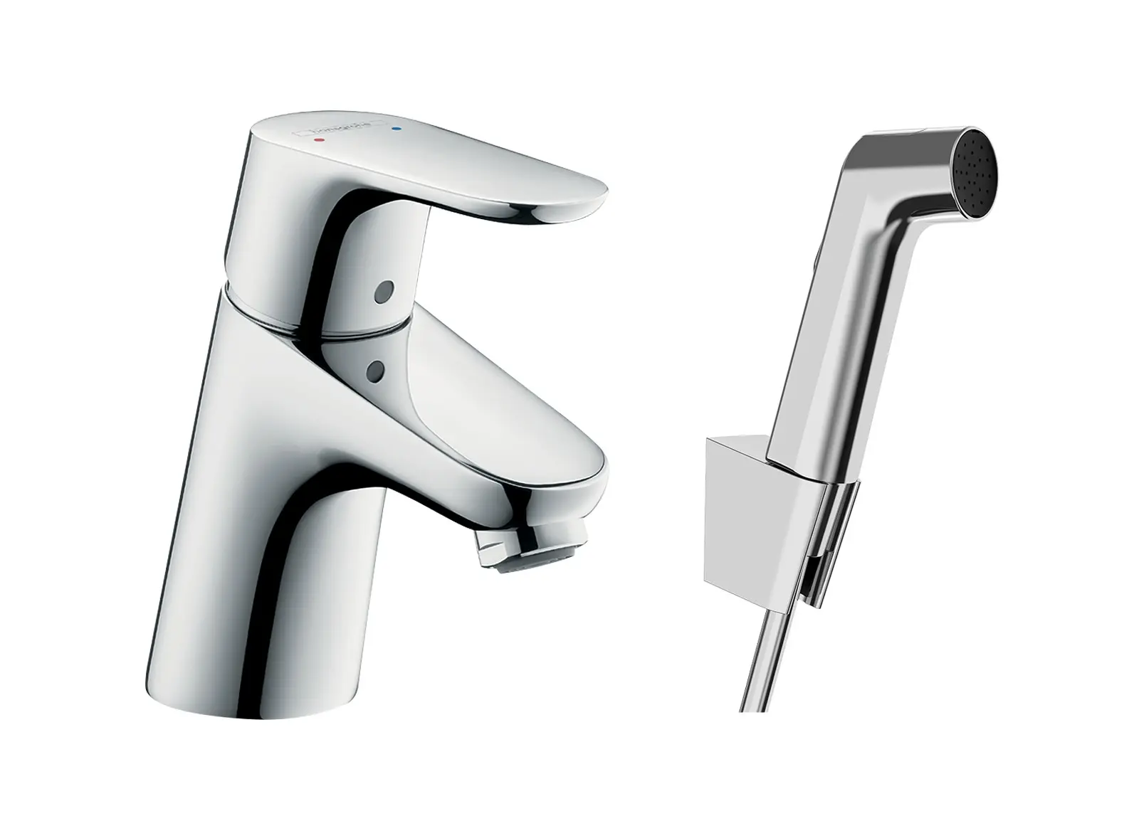 Hansgrohe Focus E2 - komplekts vienas sviras maisītājs 70 ar bidē dušu un dušas šļūteni, hroms 31926000