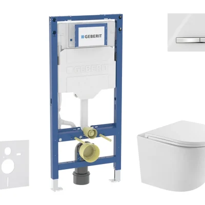 Geberit Duofix - komplekts, priekšsienas elements, WC Oudee ar SoftClose sēdekli un Sigma50 vadības plati, hroms/Alpu balts SANI11CA31100