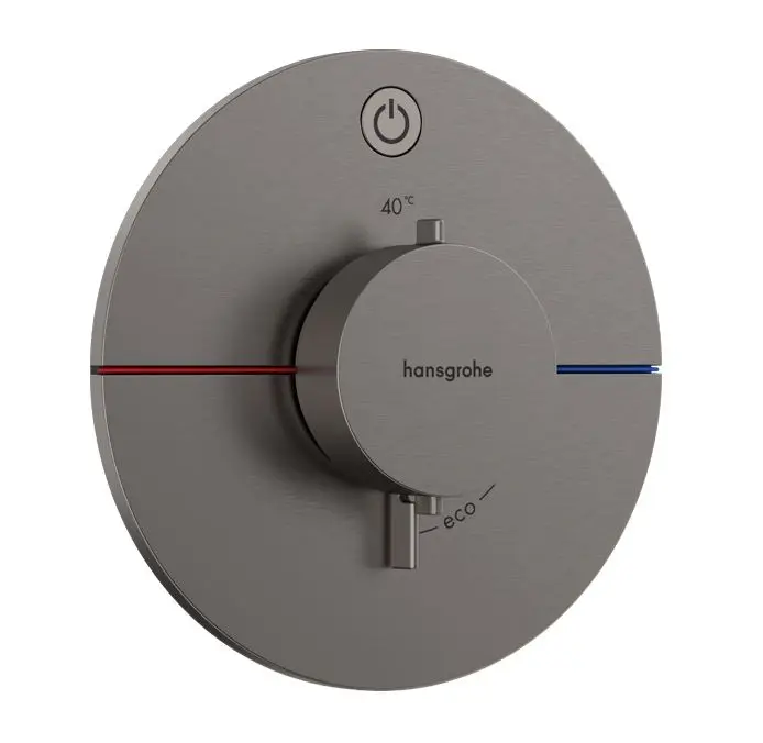 Hansgrohe ShowerSelect Comfort - zemapmetuma termostata maisītājs, hroms melns birstēts 15553340