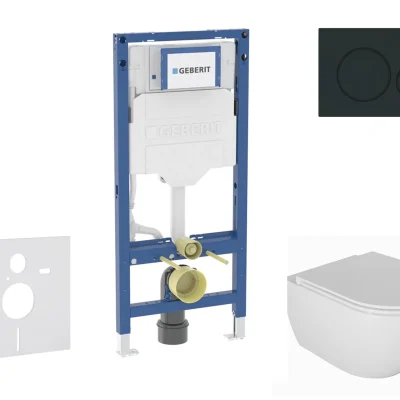 Geberit Duofix - komplekts priekšsienas elements, WC Oudee ar SoftClose sēdekli un Sigma20 vadības plati, matēti melns/melns SANI11CA5128B