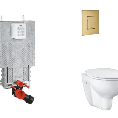 Grohe Uniset - komplekts ar priekšsienas elementu, WC ar SoftClose sēdekli un Skate Cosmopolitan vadības plati, Cool Sunrise matēts SANI15BB4101