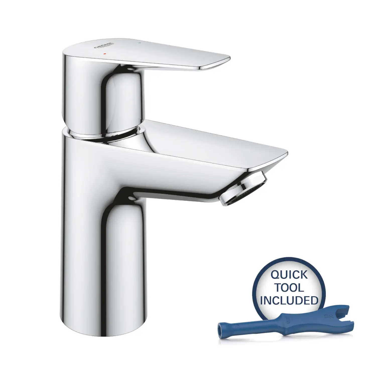 Grohe Start Edge - izlietnes maisītājs ar Push-Open noteces komplektu, hromēts 24199001