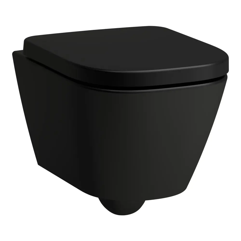 Laufen Meda - piekaramais WC, Rimless, matēti melns H8201137160001