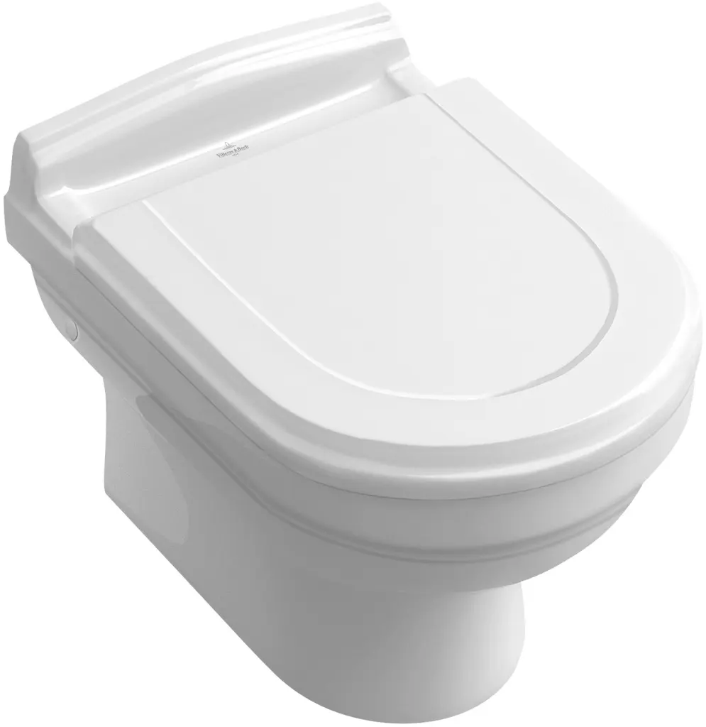 Villeroy & Boch Hommage - piekaramais WC, 370 mm x 600 mm, balts - piekaramais WC, CeramicPlus 6661B0R1