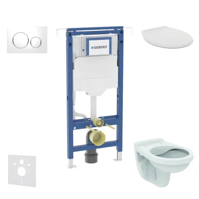 Geberit Duofix - komplekts ar priekšsienas elementu, Alpha-WC ar sēdekli un Sigma20 vadības plati, balts/hroms SANI11CD3110