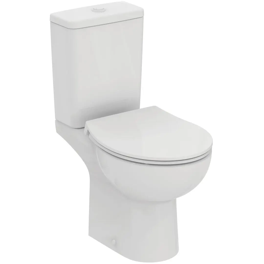 Ideal Standard Eurovit - WC komplekts ar SoftClose sēdekli, Vario izvadu, ūdens pieslēgumu apakšā, RimLS+, balts W007301