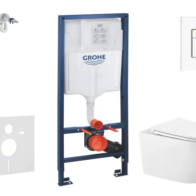 Grohe Rapid SL - priekšsienas elementu komplekts, WC Gaia ar Softclose sēdekli un Skate Cosmopolitan vadības plati, alpu balta SANI11BA3102