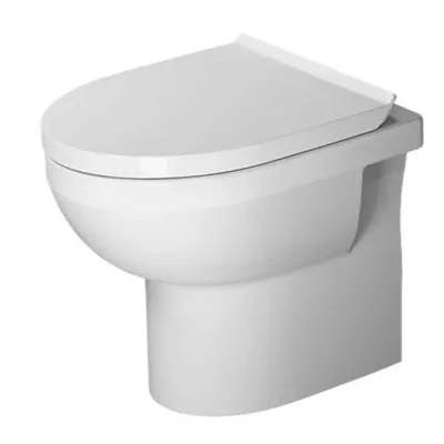 Duravit DuraStyle Basic - stāvošs WC ar WC sēdekli SoftClose, horizontāls izvads, Rimless, Alpu balts 41840900A1