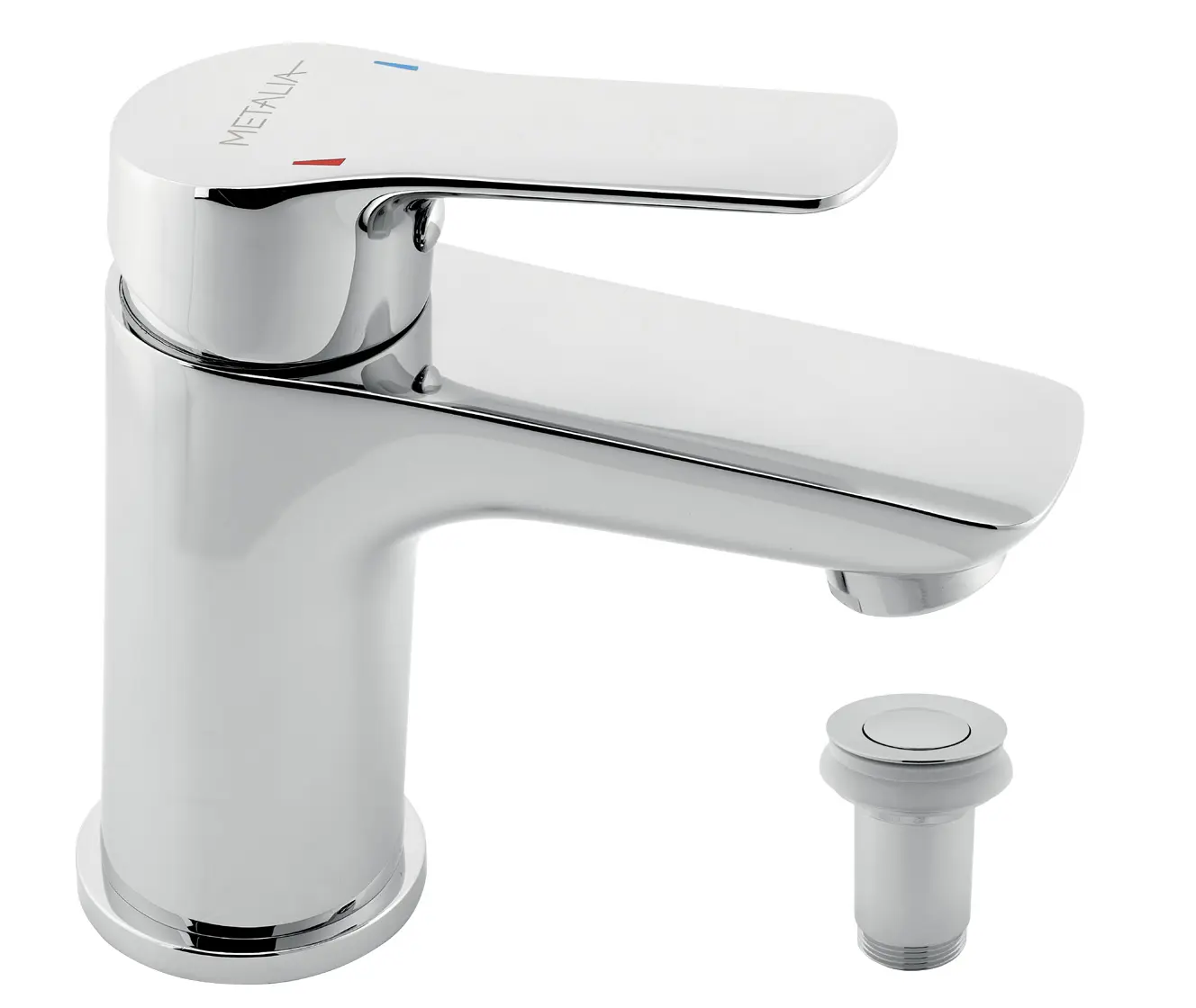 Novaservis Metalia 54 - izlietnes maisītājs ar ClickClack noteces komplektu, hroms 54003,0