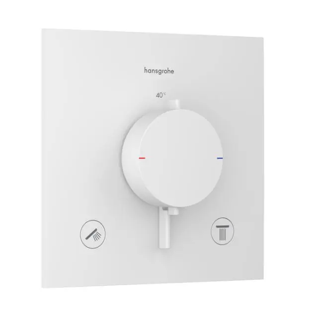 Hansgrohe Ecostat Comfort E - zemapmetuma termostata maisītājs, 2 patērētājiem, balts matēts 33711700