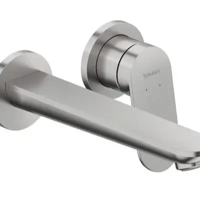 Duravit Wave - zemapmetuma izlietnes maisītājs, 2 caurumu montāža, matēts nerūsējošais tērauds WA1070004070
