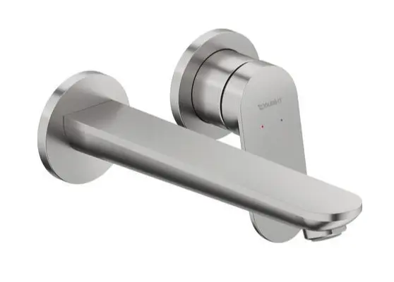 Duravit Wave - zemapmetuma izlietnes maisītājs, 2 caurumu montāža, matēts nerūsējošais tērauds WA1070004070