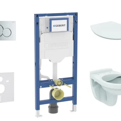 Geberit Duofix - komplekts priekšsienas elements, Alpha-WC ar Softclose sēdekli un Sigma01 vadības plati, spīdīgs hroms SANI11CD1101