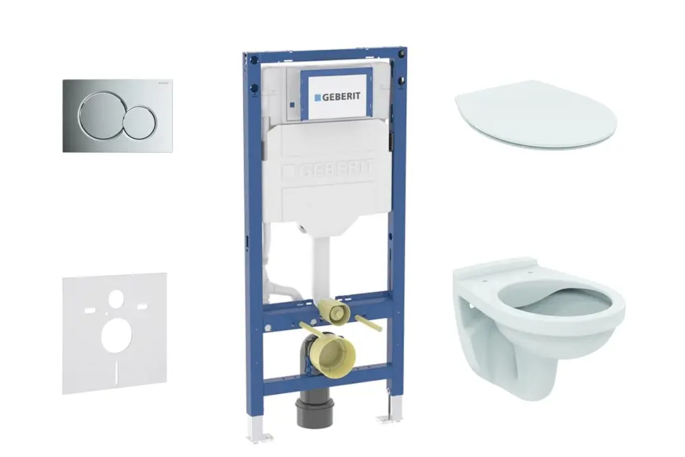 Geberit Duofix - komplekts priekšsienas elements, Alpha-WC ar Softclose sēdekli un Sigma01 vadības plati, spīdīgs hroms SANI11CD1101