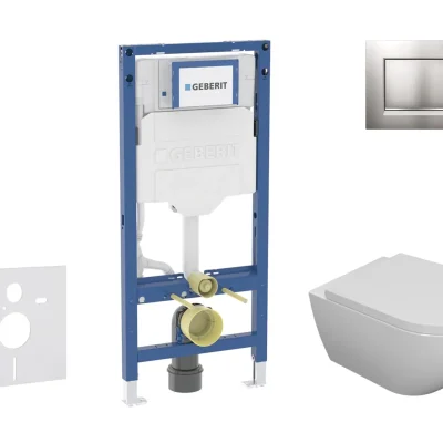 Geberit Duofix - priekšsienas elementa komplekts, WC Oudee ar Softclose sēdekli un Sigma20 vadības plati, matēti hromēts/hroms SANI11CA1102B
