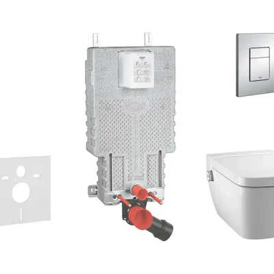 Grohe Uniset - priekšsienas elements komplekts, dušas WC un sēdeklis Tece, vadības plate Skate Cosmo, Rimless, SoftClose, hroms 38643SET-KT