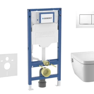 Geberit Duofix - komplekts priekšsienas elements, TECEone WC ar Softclose sēdekli un Sigma20 vadības plati, balts/hroms spīdīgs SANI11CT3104