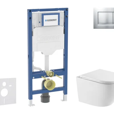 Geberit Duofix - komplekts ar priekšsienas elementu, WC Oudee un Softclose sēdekli, Sigma20 vadības plati, lakots hroms matēts/hroms SANI11CA2109