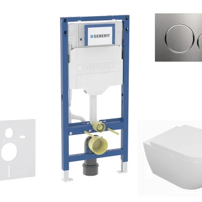 Geberit Duofix - komplekts priekšsienas elements, WC Oudee ar Softclose sēdekli un Sigma20 vadības plati, nerūsējošais tērauds SANI11CA6100B