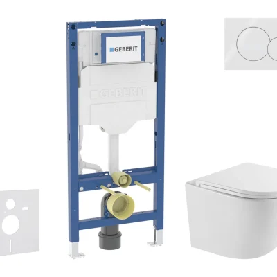 Geberit Duofix - komplekts priekšsienas elements, Oudee WC ar Softclose sēdekli un Sigma01 vadības plati, Alpu balts SANI11CA3195