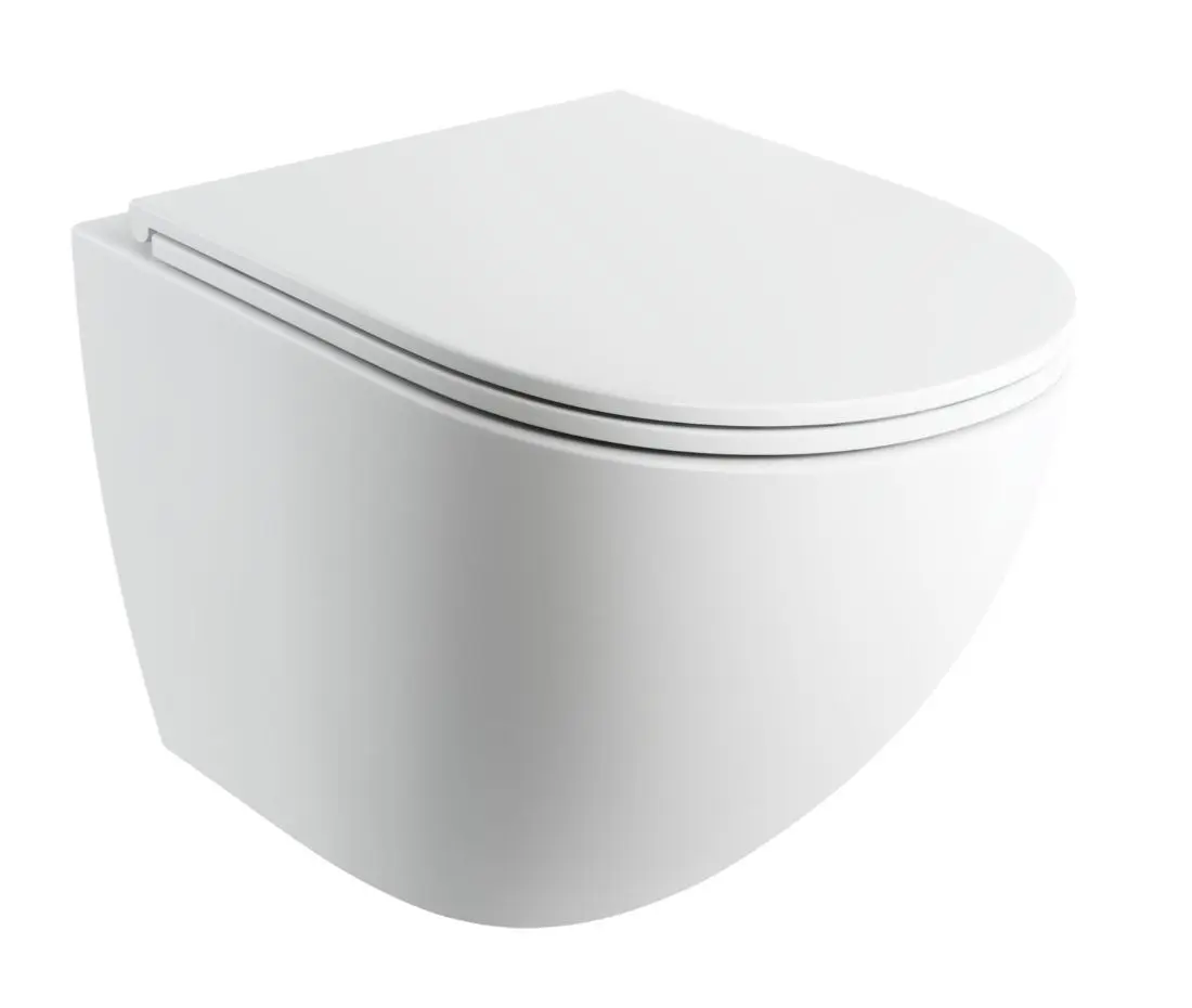 OMNIRES Ottawa Comfort - piekaramais WC ar SoftClose sēdekli, Rimless, matēti balts OTTAWACMWBM