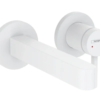Hansgrohe Finoris - izlietnes vienas sviras zemapmetuma maisītājs, 2 caurumu uzstādīšana, EcoSmart, balts matēts 76051700