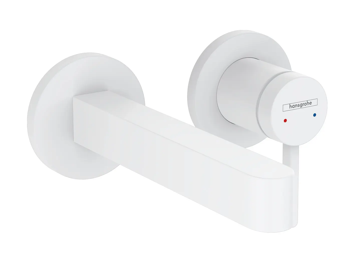 Hansgrohe Finoris - izlietnes vienas sviras zemapmetuma maisītājs, 2 caurumu uzstādīšana, EcoSmart, balts matēts 76051700