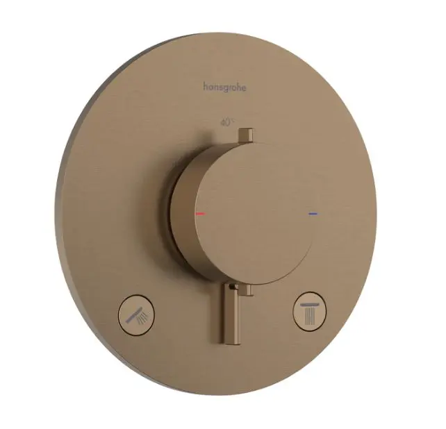 Hansgrohe Ecostat Comfort S - zemapmetuma termostata maisītājs 2 patērētājiem, matēti bronza 33715140