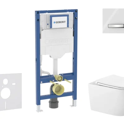 Geberit Duofix - komplekts priekšsienas elements, Gaia-WC ar Softclose sēdekli un Sigma50 vadības plati, hroms/alpīnbalts SANI11CA3141B