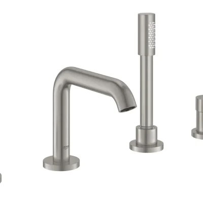 Grohe Essence - vannas malas maisītājs, 4 atveru montāža, SuperSteel 19578DC1